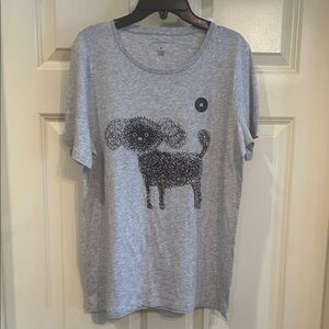 Banana Republic Gray Short Sleeve Tee with Black Dog Graphic